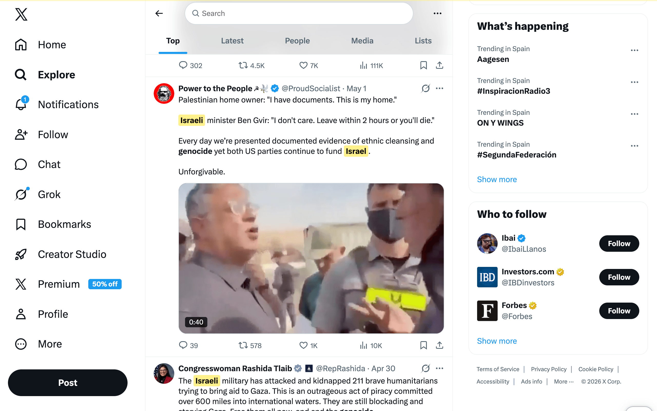 Country Highlighter marking matches on Twitter/X.