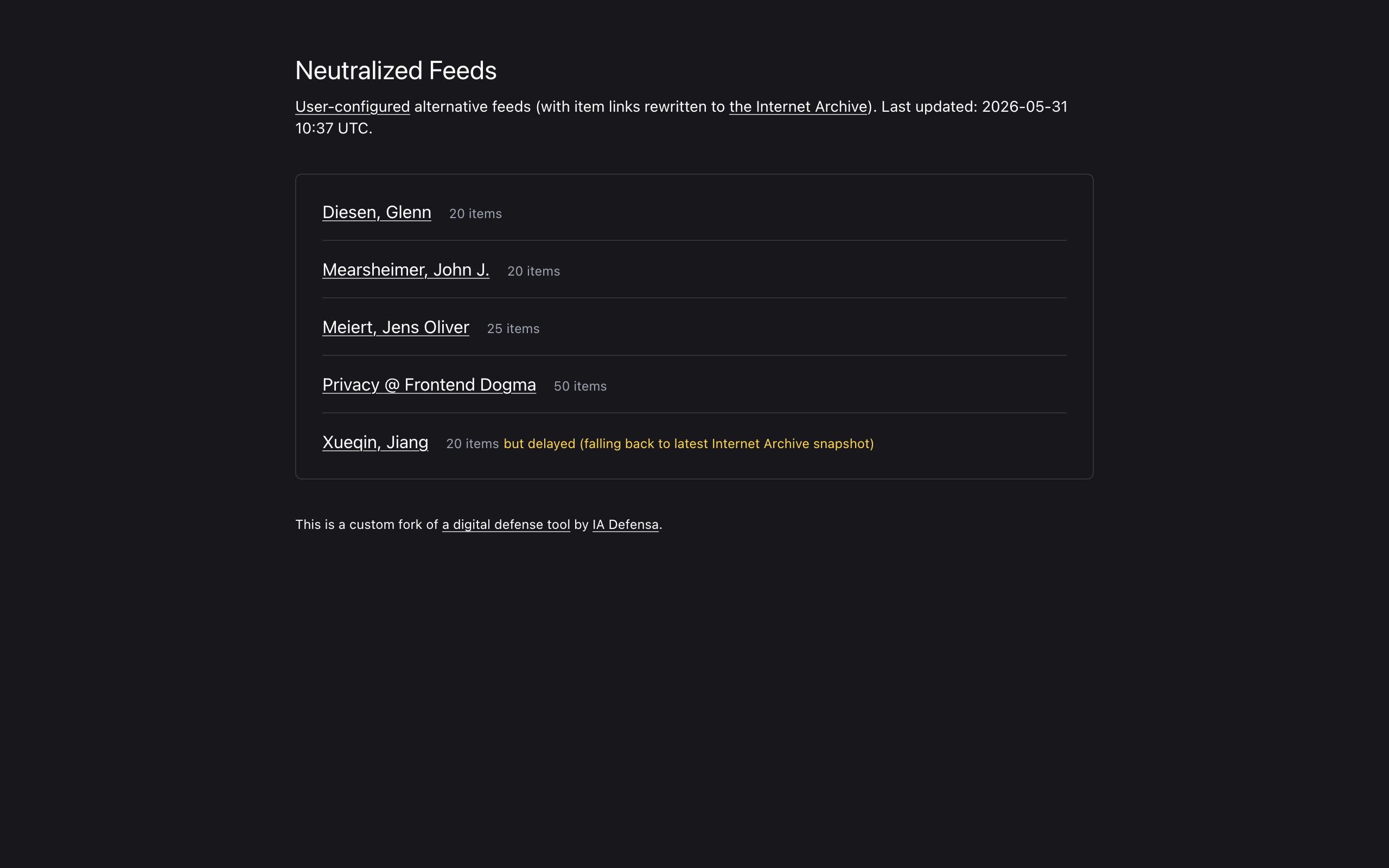 Feed Ghost feeds overview (automated feed neutralization service).
